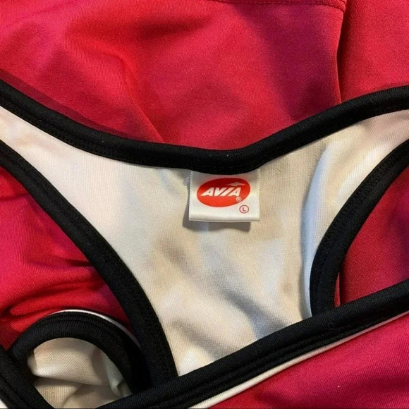 Avia L‎ crop Red/blk/white racer back sport bra - Picture 6 of 6